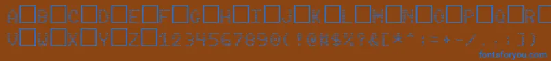 フォントPinball – 茶色の背景に青い文字