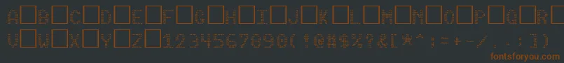 Pinball-Schriftart – Braune Schriften auf schwarzem Hintergrund