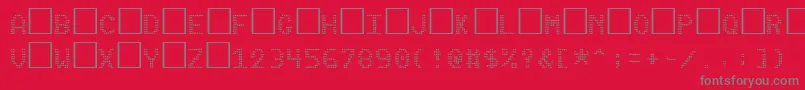 Pinball Font – Gray Fonts on Red Background