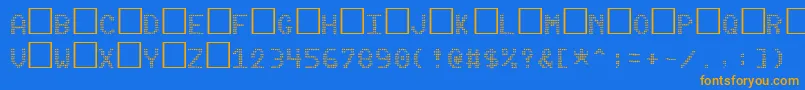 Pinball Font – Orange Fonts on Blue Background