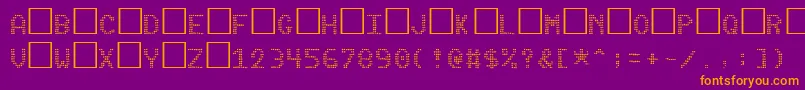 Czcionka Pinball – pomarańczowe czcionki na fioletowym tle