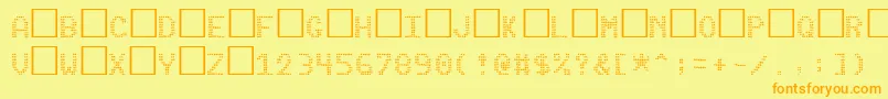 Pinball Font – Orange Fonts on Yellow Background