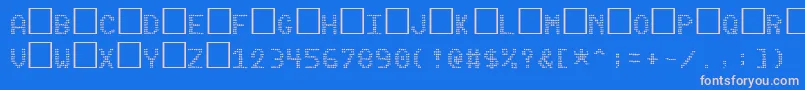 フォントPinball – ピンクの文字、青い背景