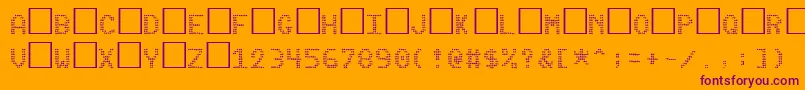 Weitere Informationen zur Pinball-Schriftart Pinball-Schriftart – Violette Schriften auf orangefarbenem Hintergrund