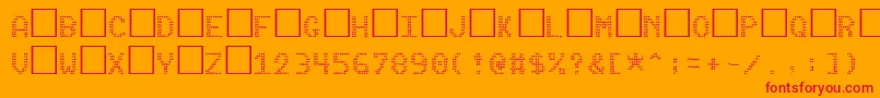 Pinball Font – Red Fonts on Orange Background