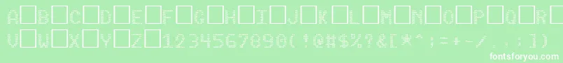 Pinball-fontti – valkoiset fontit vihreällä taustalla