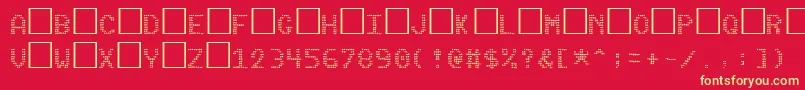 Czcionka Pinball – żółte czcionki na czerwonym tle