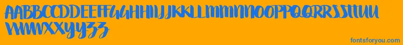 Swettiest Font – Blue Fonts on Orange Background