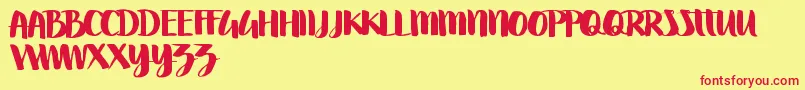 Swettiest Font – Red Fonts on Yellow Background