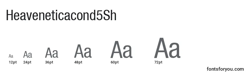 Размеры шрифта Heaveneticacond5Sh