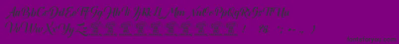 Weitere Informationen zur Canelabarkboldpersonal-Schriftart Canelabarkboldpersonal-Schriftart – Schwarze Schriften auf violettem Hintergrund