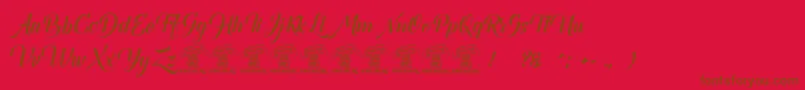 Canelabarkboldpersonal Font – Brown Fonts on Red Background