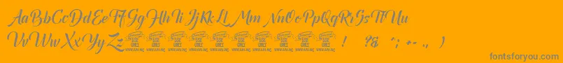 フォントCanelabarkboldpersonal – オレンジの背景に灰色の文字