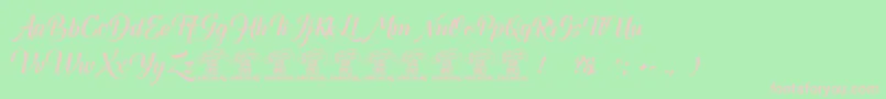 Canelabarkboldpersonal Font – Pink Fonts on Green Background