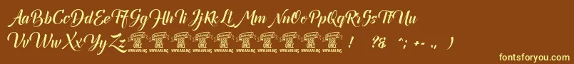Canelabarkboldpersonal Font – Yellow Fonts on Brown Background