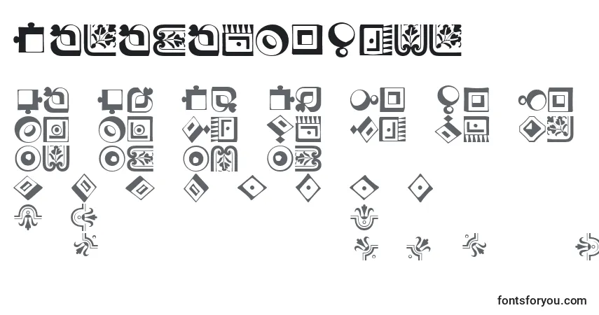 Czcionka CaravanLhFour – alfabet, cyfry, specjalne znaki