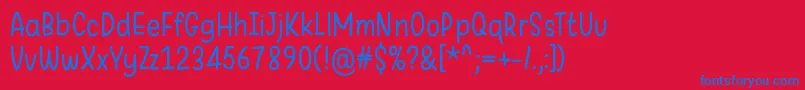 WarungKopiLight Font – Blue Fonts on Red Background