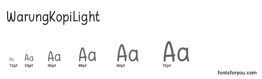 WarungKopiLight Font Sizes