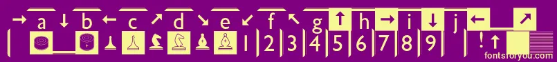 フォントSpslchess – 紫の背景に黄色のフォント