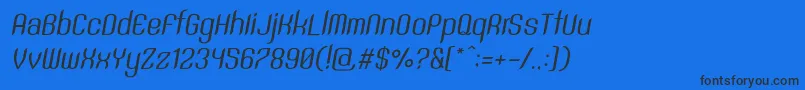 Police SntAnouvongRegularItalic – polices noires sur fond bleu
