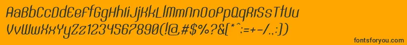 Шрифт SntAnouvongRegularItalic – чёрные шрифты на оранжевом фоне
