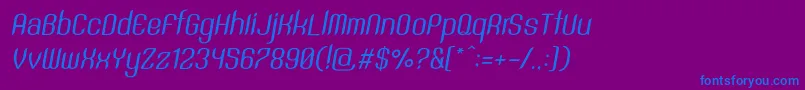 SntAnouvongRegularItalic Font – Blue Fonts on Purple Background