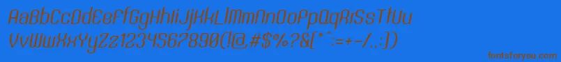 Шрифт SntAnouvongRegularItalic – коричневые шрифты на синем фоне