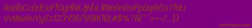 SntAnouvongRegularItalic-Schriftart – Braune Schriften auf violettem Hintergrund