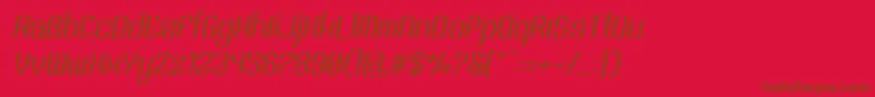 SntAnouvongRegularItalic-fontti – ruskeat fontit punaisella taustalla