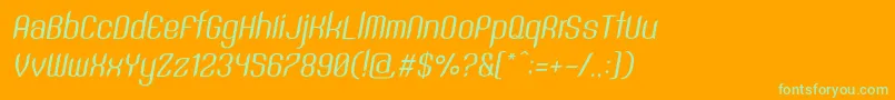 SntAnouvongRegularItalic-fontti – vihreät fontit oranssilla taustalla