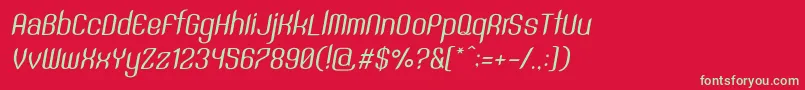 SntAnouvongRegularItalic-Schriftart – Grüne Schriften auf rotem Hintergrund