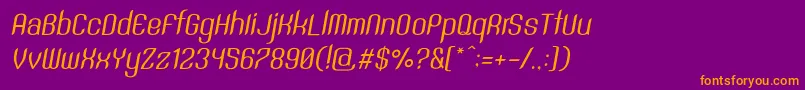 SntAnouvongRegularItalic Font – Orange Fonts on Purple Background