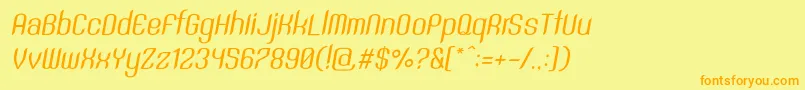 SntAnouvongRegularItalic Font – Orange Fonts on Yellow Background
