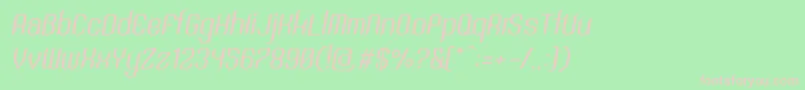 SntAnouvongRegularItalic-fontti – vaaleanpunaiset fontit vihreällä taustalla