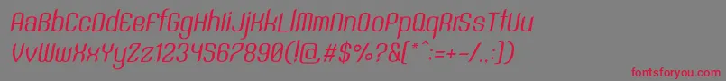SntAnouvongRegularItalic Font – Red Fonts on Gray Background