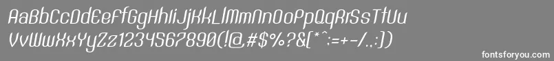 SntAnouvongRegularItalic-fontti – valkoiset fontit harmaalla taustalla