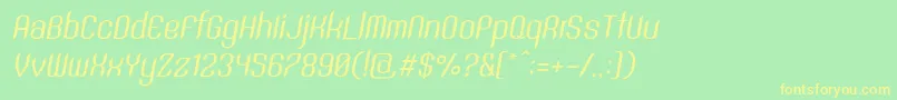 SntAnouvongRegularItalic Font – Yellow Fonts on Green Background