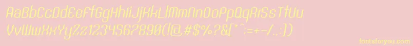 SntAnouvongRegularItalic Font – Yellow Fonts on Pink Background