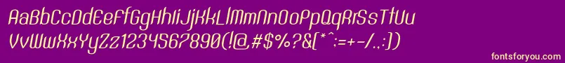 SntAnouvongRegularItalic Font – Yellow Fonts on Purple Background