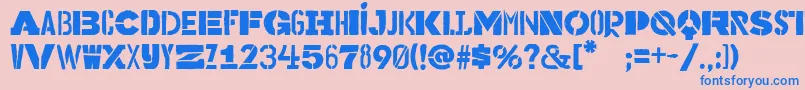 Bakuninstencil Font – Blue Fonts on Pink Background