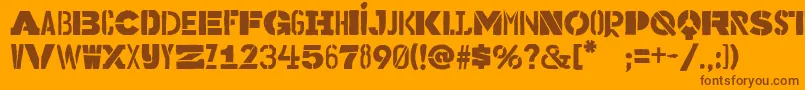 Шрифт Bakuninstencil – коричневые шрифты на оранжевом фоне