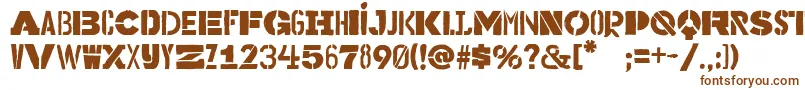 Bakuninstencil Font – Brown Fonts on White Background