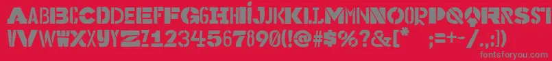 Bakuninstencil Font – Gray Fonts on Red Background
