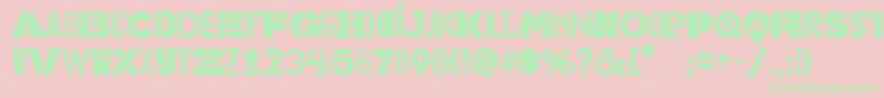 Bakuninstencil Font – Green Fonts on Pink Background