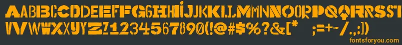 Bakuninstencil Font – Orange Fonts on Black Background