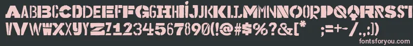 Bakuninstencil Font – Pink Fonts on Black Background