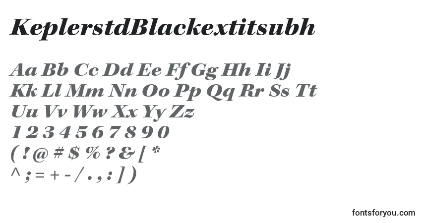 Fuente KeplerstdBlackextitsubh - alfabeto, números, caracteres especiales