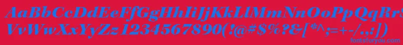 KeplerstdBlackextitsubh Font – Blue Fonts on Red Background