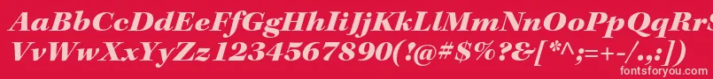 KeplerstdBlackextitsubh Font – Pink Fonts on Red Background