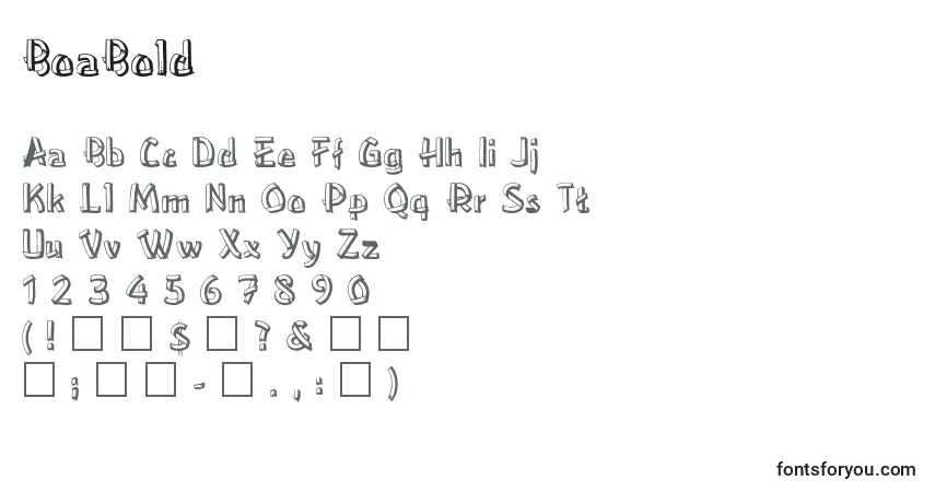 A fonte BoaBold – alfabeto, números, caracteres especiais